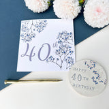40th Birthday Floral Coaster
