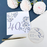40th Birthday Floral Coaster