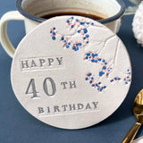 40th Birthday Floral Coaster