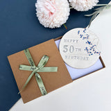 50th Birthday Floral Coaster