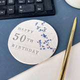 50th Birthday Floral Coaster