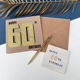 60th Black And Gold Birthday Card