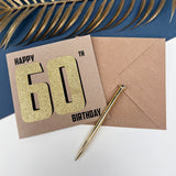 60th Black And Gold Birthday Card