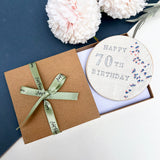 70th Birthday Floral Coaster