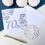 70th Birthday Floral Coaster