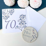 70th Birthday Floral Coaster