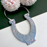 Blue Good Luck Wedding Horseshoe