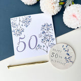 50th Birthday Floral Coaster