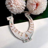 Forest Themed Love And Luck Ceramic Wedding Horseshoe