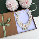 Forest Themed Love And Luck Ceramic Wedding Horseshoe