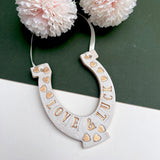 Love and Luck Gold Hearts Horseshoe