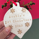 Personalised First Christmas Bauble Decoration
