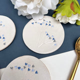 Blue Hearts Wild Flower Coaster