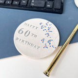 60th Birthday Floral Coaster