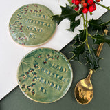 Green Christmas Grandparent Coaster
