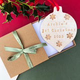 Personalised First Christmas Bauble Decoration