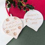 Personalised First Christmas Bauble Decoration