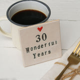 Personalised Wonderful Years Anniversary Ceramic Coaster