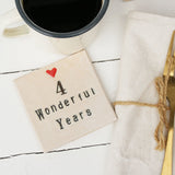 Personalised Wonderful Years Anniversary Ceramic Coaster