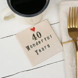 Personalised Wonderful Years Anniversary Ceramic Coaster