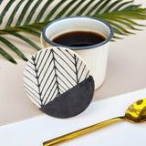 Black Herringbone Coaster