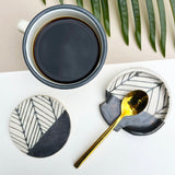 Black Herringbone Coaster