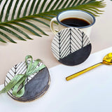Black Herringbone Coaster