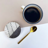 Black Herringbone Coaster