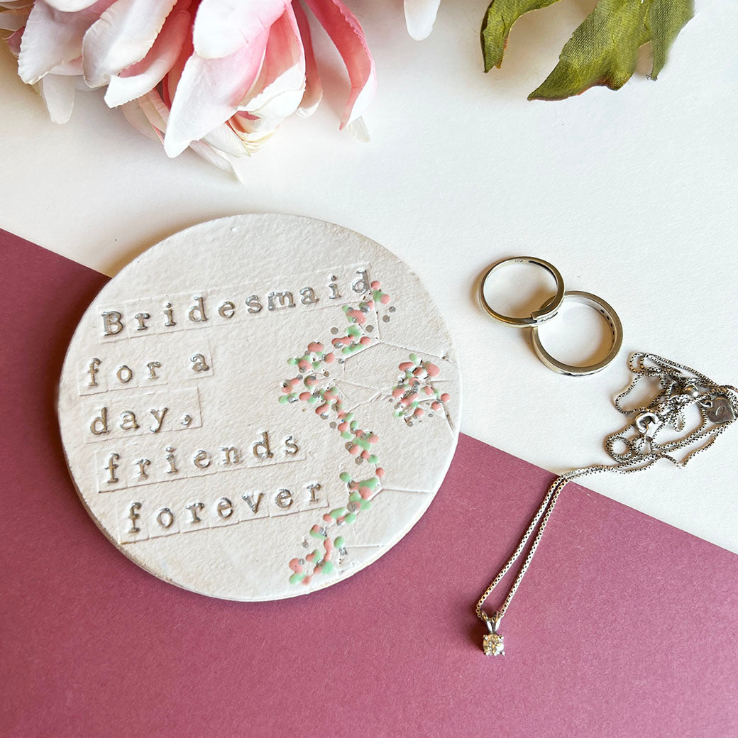 Bridesmaid Floral Ceramic Coaster Ceramic Gifts Juliet Reeves