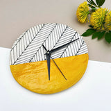 Mustard Herringbone Wall Clock - Kitchen Accessories