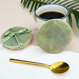 Green Kitchen Ceramic Coasters, Plain Green Coasters