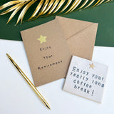 Retirement Star Ceramic Coaster - Personalised Coffee Break Retiring Gift - Retired Gift Idea