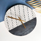 Black Herringbone Wall Clock