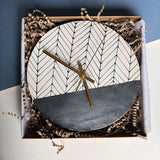 Black Herringbone Wall Clock