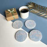 Blue Wild Flower Ceramic Coasters