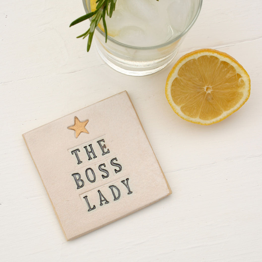 The Boss Lady Ceramic Coaster Ceramic Gifts Juliet Reeves Designs