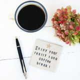 Retirement Star Ceramic Coaster - Personalised Coffee Break Retiring Gift - Retired Gift Idea