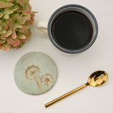 Green and Gold Wild Flower Coasters