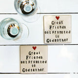 Godparent Ceramic Coaster - Personalised Godmother/Godfather Gift