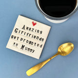 Boyfriend to Daddy Ceramic Coaster - Personalised Pregnancy Reveal Gift