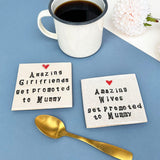 Boyfriend to Daddy Ceramic Coaster - Personalised Pregnancy Reveal Gift