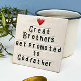 Godparent Ceramic Coaster - Personalised Godmother/Godfather Gift