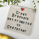 Godparent Ceramic Coaster - Personalised Godmother/Godfather Gift