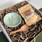 Green And Gold Bath Salt Dish Set