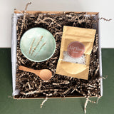 Green And Gold Bath Salt Dish Set