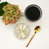 Green and Gold Wild Flower Coasters