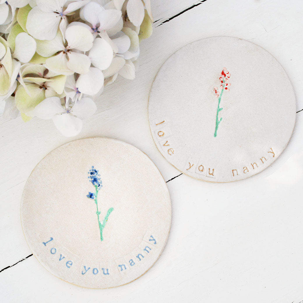 Floral Love You Nanny Coaster Ceramic Gifts Juliet Reeves Designs