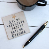 All My Favourite People Call Me Nanny Ceramic Coaster