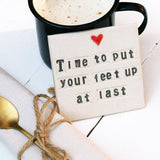 Retirement Heart Ceramic Coaster - Personalised Options - Retirement Keepsake Gift