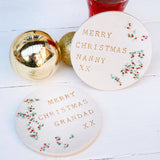 Round Grandad Christmas Coaster